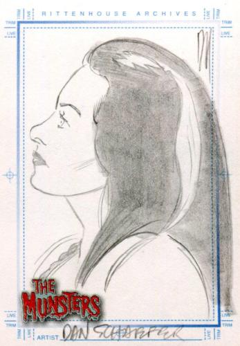 Munsters (2005) Artist Dan Schaefer Autograph Sketch Card Lily Munster   - TvMovieCards.com