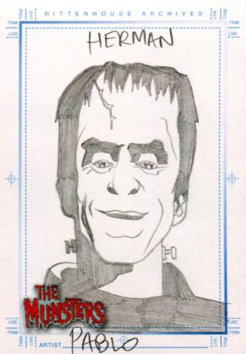 Munsters (2005) Artist Pablo Raimondi Autograph Sketch Card Herman Munster   - TvMovieCards.com