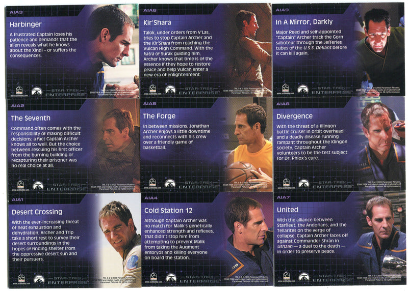 Star Trek Enterprise Season Four 4 Archer in Action Chase Card Set AIA1-AIA9   - TvMovieCards.com
