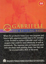 Xena Seasons 4 and 5 Gabrielle The Battling Bard Chase Card G2   - TvMovieCards.com