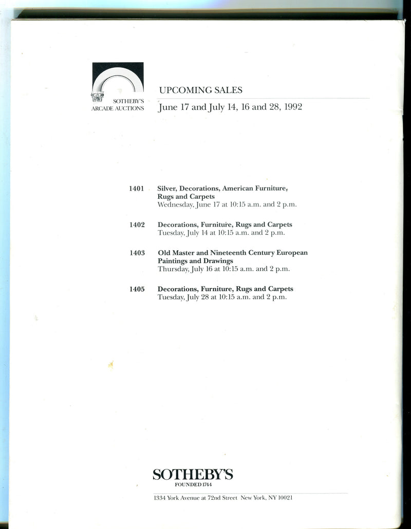 Sothebys Auction Catalog June 12 1992 Modern & Contemporary Paintings Drawings   - TvMovieCards.com