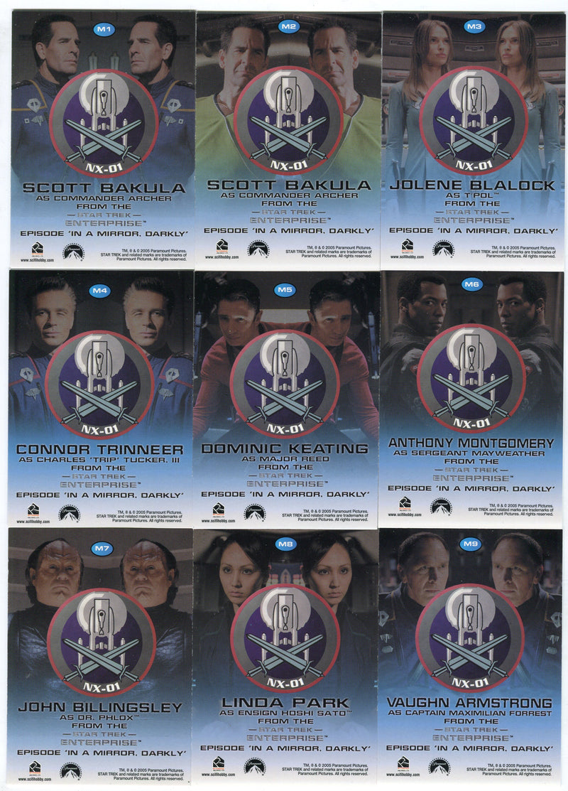 Star Trek Enterprise Season Four 4 In A Mirror Chase Card Set M1-M9   - TvMovieCards.com