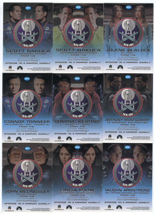 Star Trek Enterprise Season Four 4 In A Mirror Chase Card Set M1-M9   - TvMovieCards.com