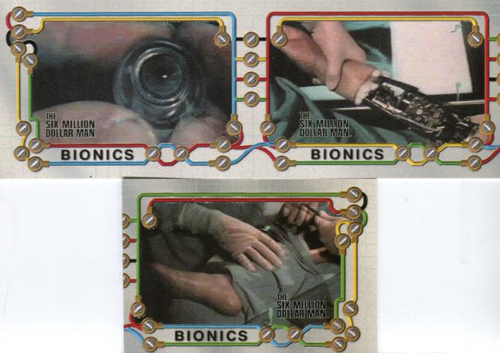 Six Million Dollar Man 1 & 2 Bionics Chase Card Set 3 Cards   - TvMovieCards.com