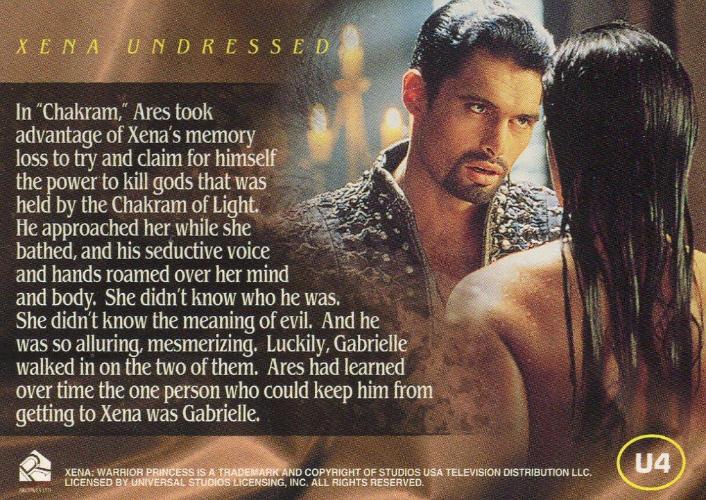 Xena Seasons 4 and 5 Xena Undressed Chase Card U4   - TvMovieCards.com