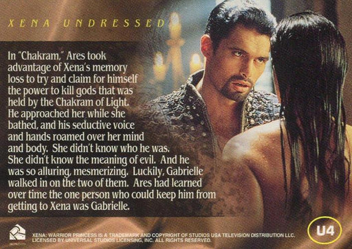 Xena Seasons 4 and 5 Xena Undressed Chase Card U4   - TvMovieCards.com