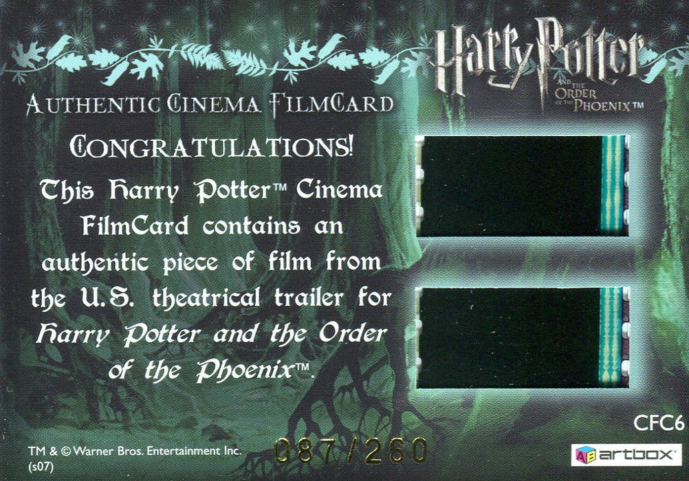 Harry Potter and the Order of the Phoenix Update Cinema Film Cel Chase Card CFC6   - TvMovieCards.com