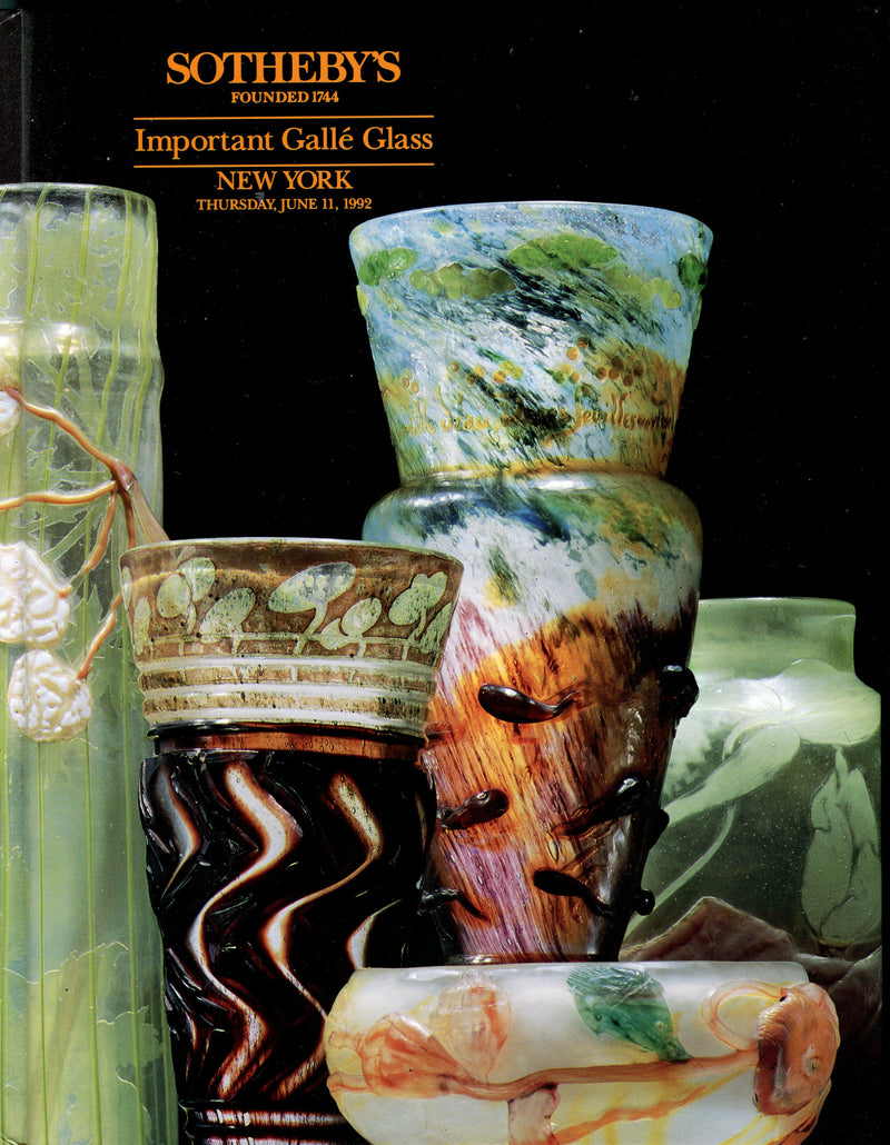 Sothebys Auction Catalog June 11 1992 Important Galle Glass   - TvMovieCards.com