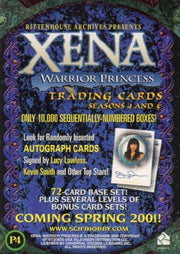 Xena Seasons 4 and 5 Promo Card P4   - TvMovieCards.com