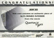 James Bond Archives 2014 Edition Alfa Romeo Interior Relic Card JBR38 #206/275   - TvMovieCards.com