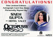 James Bond 50th Anniversary Series Two Sneh Gupta Autograph Card A203   - TvMovieCards.com