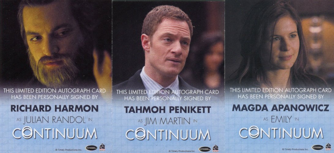 Continuum Seasons 1 & 2 Autograph Card Set 21 Cards   - TvMovieCards.com