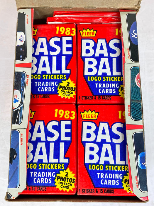 1983 Fleer Unopened Baseball 38 Wax Pack Trading Card Box Boggs, Gwynn, Sandberg   - TvMovieCards.com