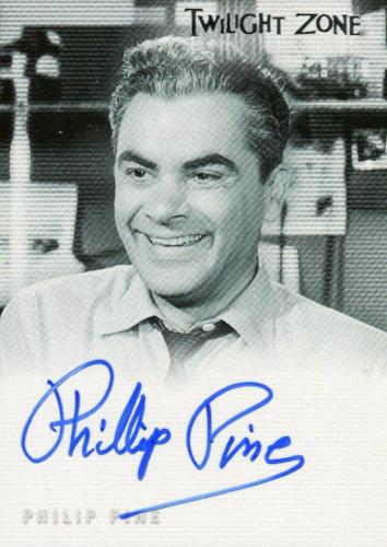 Twilight Zone 3 Shadows and Substance Philip Pine Autograph Card A-47   - TvMovieCards.com