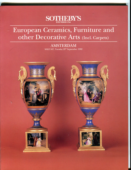 Sothebys Auction Catalog Sept 29 1992 European Ceramics Furniture Decorative Art   - TvMovieCards.com