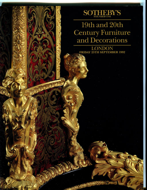 Sothebys Auction Catalog Sept 25 1992 19 & 20th Century Furniture Decorations   - TvMovieCards.com