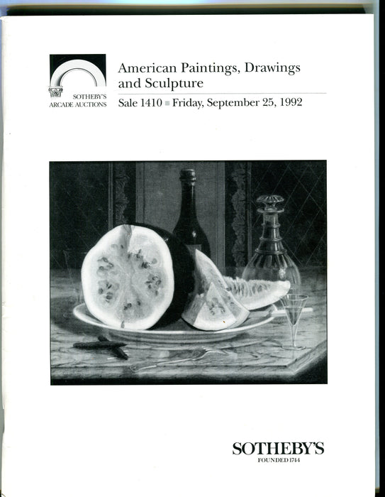 Sothebys Auction Catalog Sept 25 1992 American Paintings Drawings & Sculpture   - TvMovieCards.com
