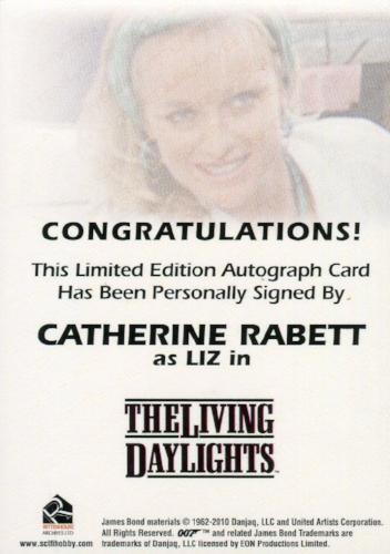 James Bond 50th Anniversary Series Two Catherine Rabett Autograph Card   - TvMovieCards.com