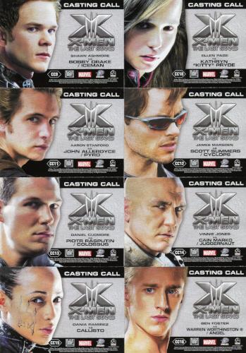 X-Men: The Last Stand Movie Casting Call Chase Card Set 16 Cards CC1 - CC16 - TvMovieCards.com
