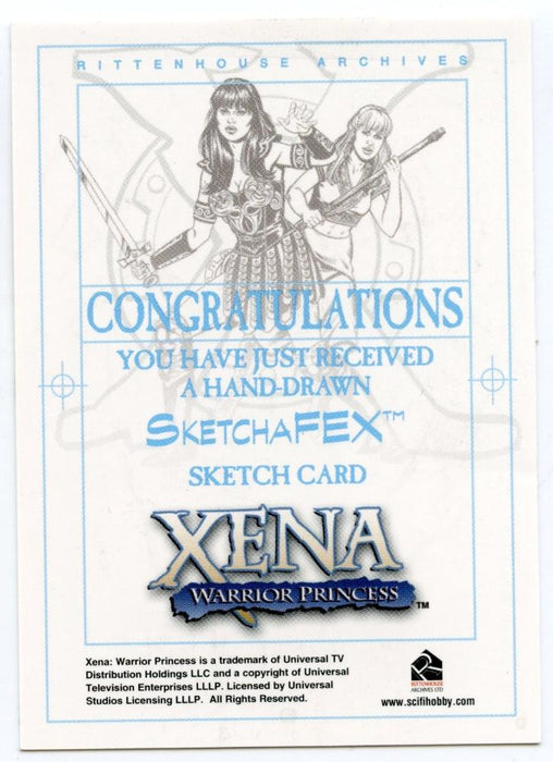 Xena Art & Images Sketch Card by Sean Pence Xena Arms Held Out   - TvMovieCards.com