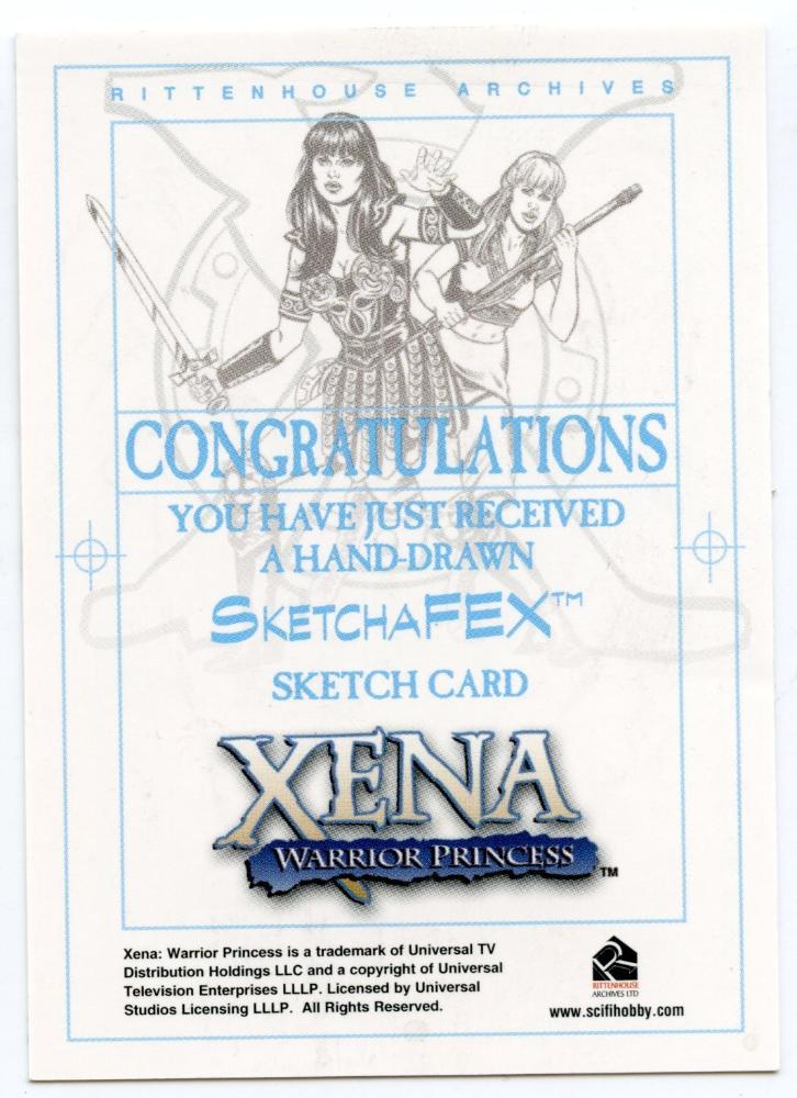 Xena Art & Images Sketch Card by Joe Corroney Aphrodite   - TvMovieCards.com