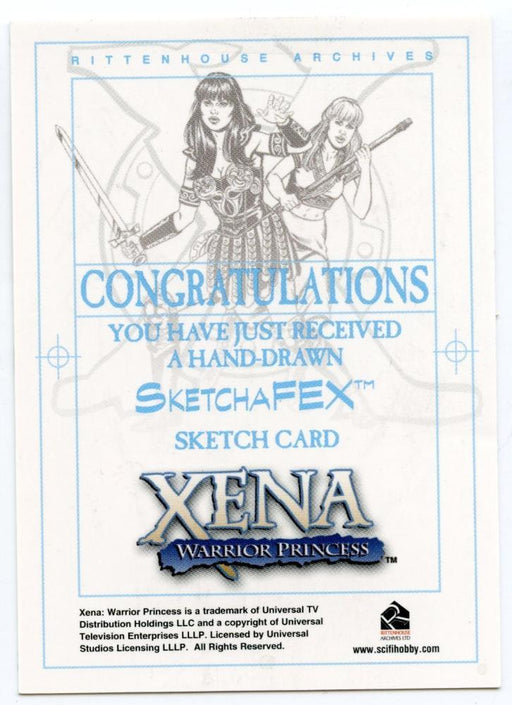 Xena Art & Images Sketch Card by Eduardo Pansica Xena Side View   - TvMovieCards.com