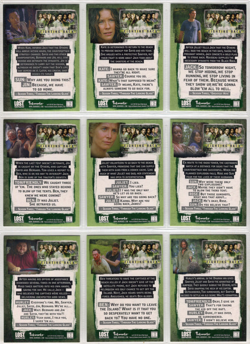 Lost Season 3 Three - "Fighting Back" Set of 9 Foil Puzzle Chase Cards #FB-1-9   - TvMovieCards.com