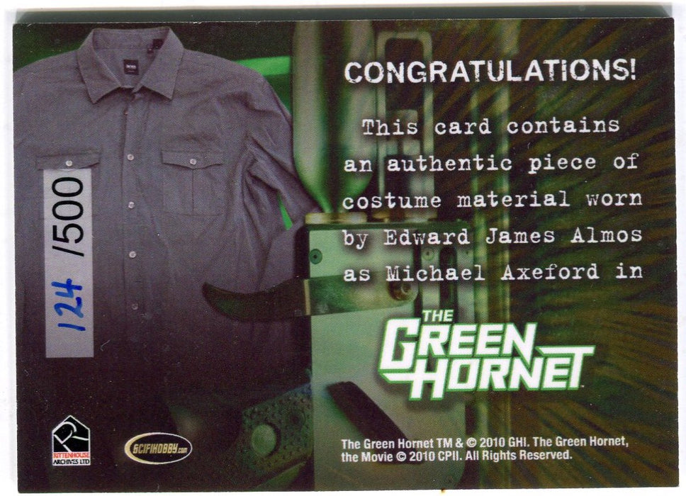 Green Hornet 2011 Movie Edward James Almos Michael Axeford Costume Card 124/500   - TvMovieCards.com