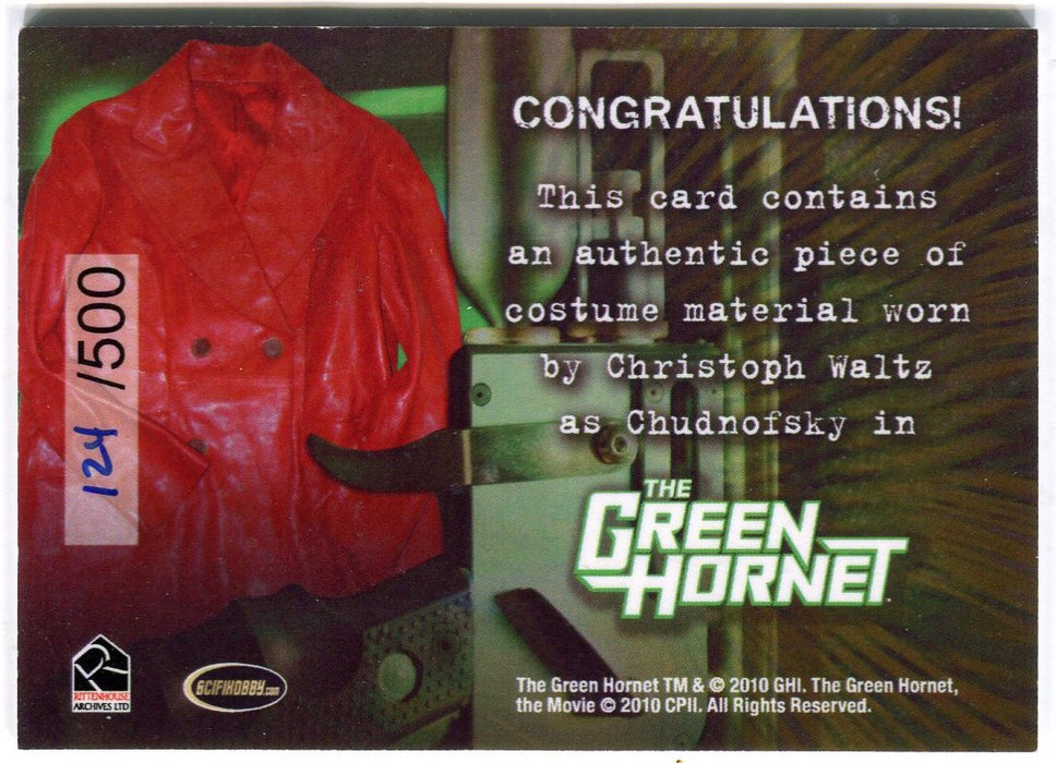 Green Hornet 2011 Movie Christopher Waltz as Chudnofsky Costume Card 124/500   - TvMovieCards.com