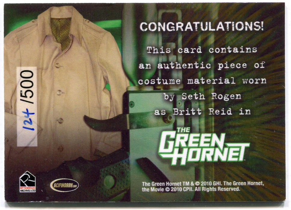 Green Hornet 2011 Movie Seth Rogan as Britt Reid Costume Card 124/500   - TvMovieCards.com