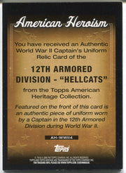 American Heritage Heroes Ed Heroism Relics Hellcats Uniform #AH-WWII4 Topps 2009   - TvMovieCards.com