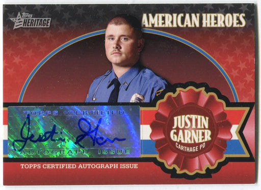 American Heritage Heroes Justin Garner AHA-JG Autograph Card Topps 2009   - TvMovieCards.com