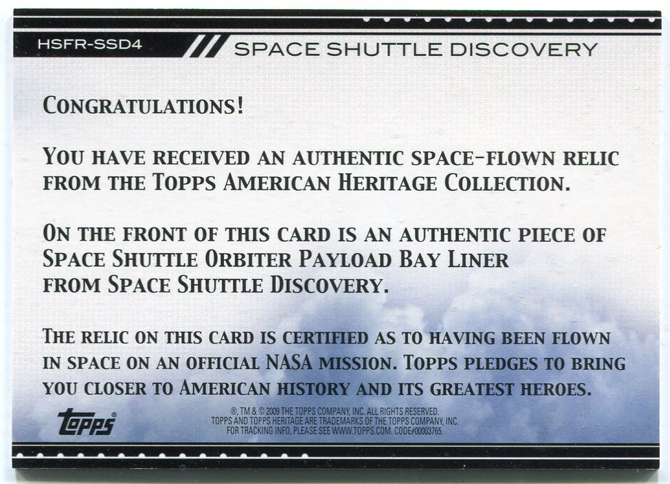 American Heritage Heroes HSFR-SSD4 Discovery Space Shuttle Payload BayLiner Card   - TvMovieCards.com