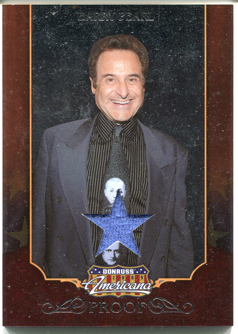 2009 Donruss Americana Silver Proof Materials Barry Pearl #11 Costume Card   - TvMovieCards.com
