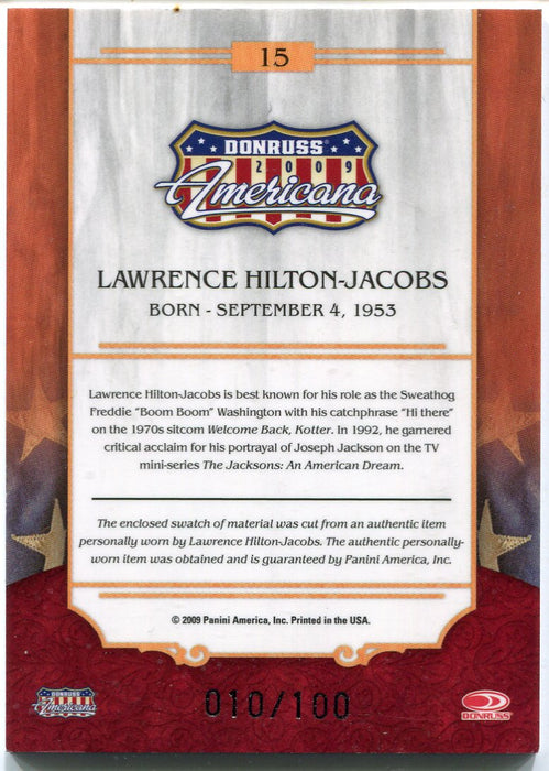 2009 Donruss Americana Silver Proof Lawrence Hilton-Jacobs #15 Costume Card   - TvMovieCards.com