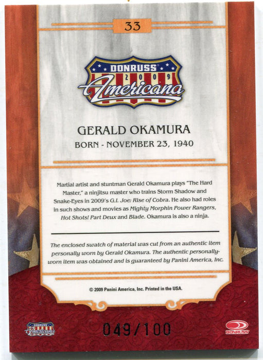 2009 Donruss Americana Silver Proof Gerald Okamura #33 Costume Card   - TvMovieCards.com