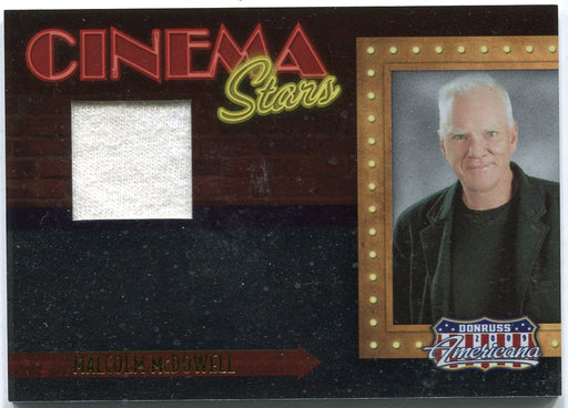 2009 Donruss Americana Cinema Stars Material Malcolm McDowell #3 Costume Card   - TvMovieCards.com