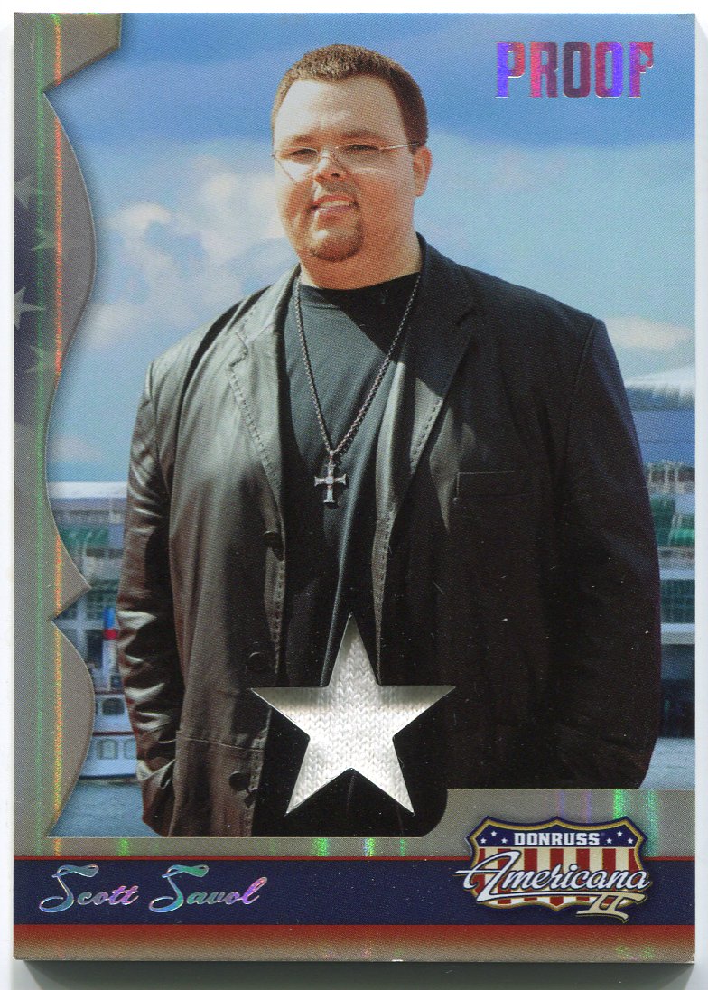 2008 Donruss Americana II Star Material Proof Scott Savol #166 Costume Card   - TvMovieCards.com