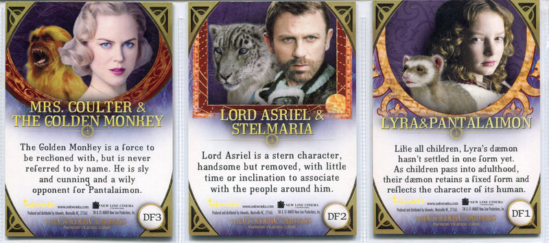 Golden Compass Daemon Form Chase Card Set DF1-DF3 Inkworks 2007   - TvMovieCards.com