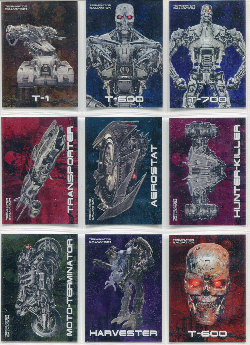 Terminator Salvation Embossed Foil Cards Chase Card Set 1 - 9 Topps 2009   - TvMovieCards.com