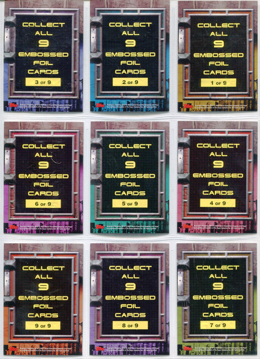 Terminator Salvation Embossed Foil Cards Chase Card Set 1 - 9 Topps 2009   - TvMovieCards.com