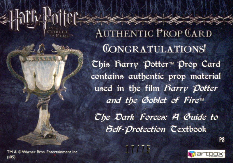 Harry Potter Goblet Fire Textbook Prop Card HP P8 #17/75   - TvMovieCards.com