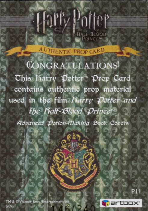 Harry Potter Half Blood Prince Potion Book Covers Prop Card HP P11 #146/240   - TvMovieCards.com