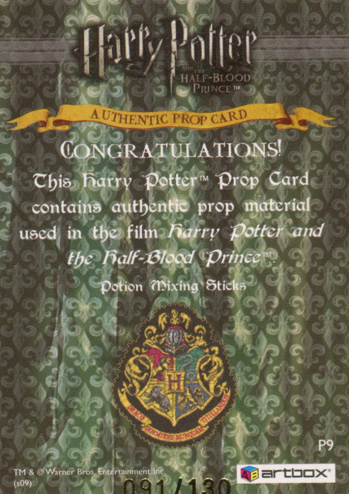 Harry Potter Half Blood Prince Update Potion Sticks Prop Card HP P9 #091/130   - TvMovieCards.com