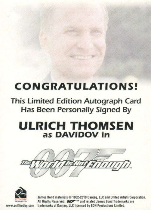 James Bond 50th Anniversary Series Two Ulrich Thomsen Autograph Card   - TvMovieCards.com