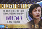 Farscape Through the Wormhole Alyson Standen Autograph Card A62   - TvMovieCards.com
