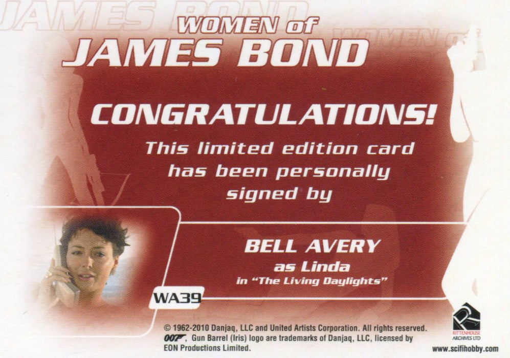 James Bond Archives 2014 Edition Belle Avery Autograph Card WA39   - TvMovieCards.com