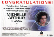 James Bond Autographs & Relics Michelle Arthur as Anna Autograph Card A159   - TvMovieCards.com