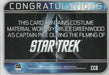 Star Trek The Movie 2009 Bruce Greenwood as Captain Pike Costume Card CC8   - TvMovieCards.com