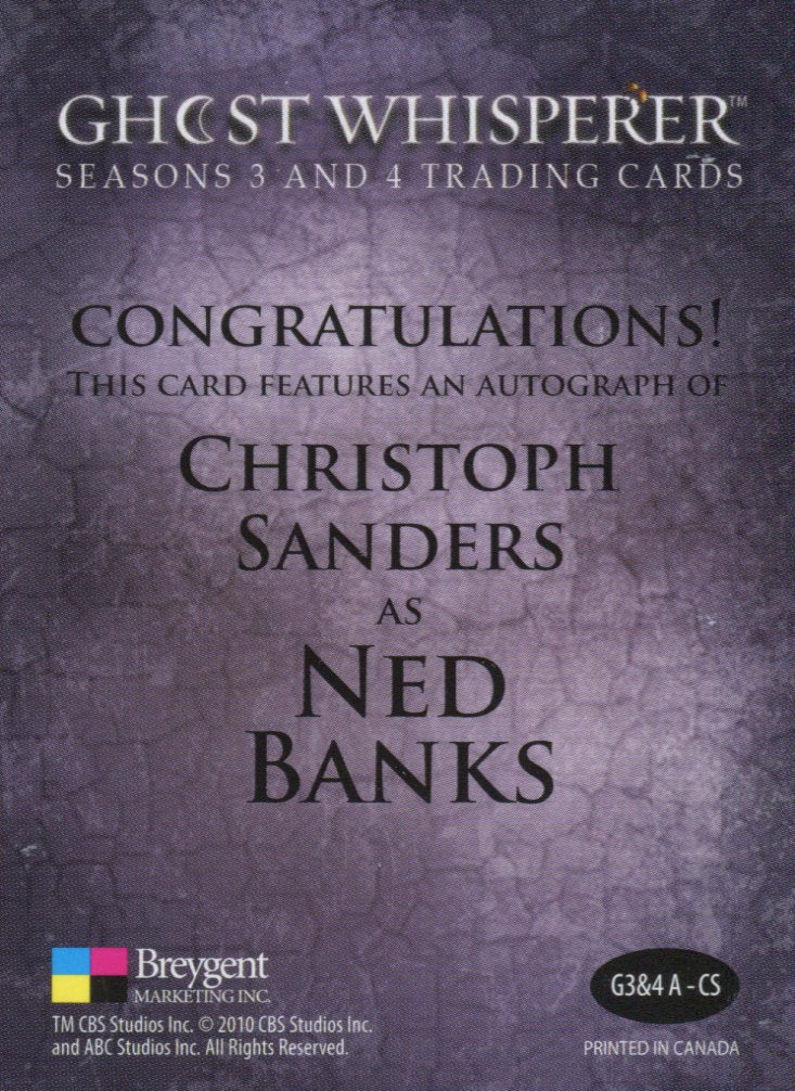 Ghost Whisperer Seasons 3 & 4 Christopher Sanders as Ned Banks Autograph Card   - TvMovieCards.com